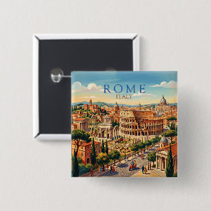 Rom Italien Kolosseum Reise Kunst Vintage Button