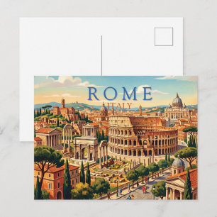 Rom Italien Kolosseum Reise Kunst Vintage Feiertagspostkarte