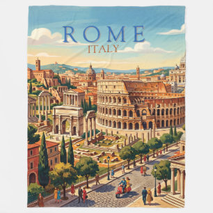 Rom Italien Kolosseum Reise Kunst Vintage Fleecedecke