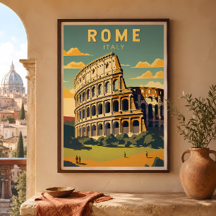 Rom Italien Kolosseum Reise Kunst Vintage Poster
