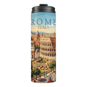 Rom Italien Kolosseum Reise Kunst Vintage Thermosbecher