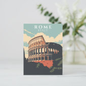 Rom Italien Kolosseum Retro Italienische Architekt Postkarte (Stehend Vorderseite)
