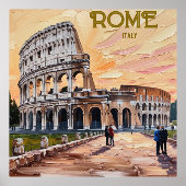 Rom Italien Kolosseum Vintage Art Foliendrucke (Vorderseite)