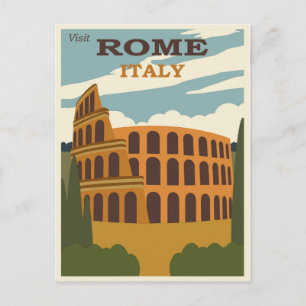 Rom Italien Kolosseum Vintage Reise Postkarte