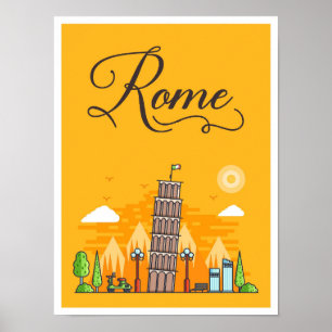 Rom Italien Kunst Reise Illustration Poster