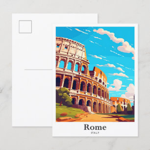 Rom Italien Kunst Vintage Reiseillustration Postkarte