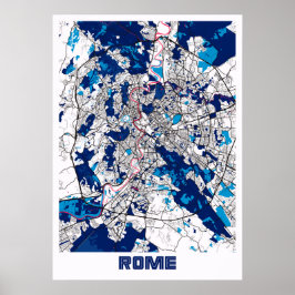 Rom - Italien MilkTea Stadtplan Poster