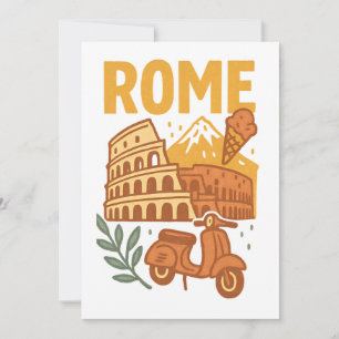 Rom Italien Minimalistische Handgezeichnete Coloss Karte