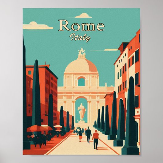 Rom Italien Minimalistisches Vintages Kunstposter Poster (Vorne)