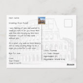 Rom Italien mit dem Vatikan Postkarte (Rückseite)