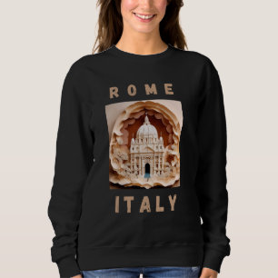 Rom Italien Papier Kunst Vatikanreisen T-Shirt Fra Sweatshirt