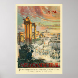 Rom Italien Paris Lyon Mediterrannee Vintage Reise Poster