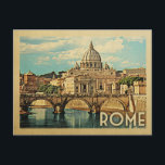 Rom Italien Postcard Vintage Travel Postkarte<br><div class="desc">Rom Italien Design im Vintage Travel Stil mit dem Petersdom.</div>