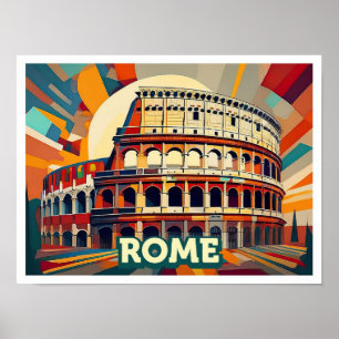 Rom Italien Reise künstlerisch bunt Poster