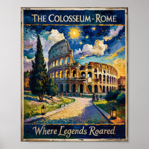 Rom Italien Reisen Kolosseum Starry Night Van Gogh Poster