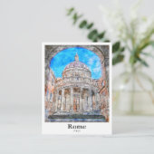 Rom Italien Reisen Wasserfarbenhandzeichnung Postkarte (Stehend Vorderseite)