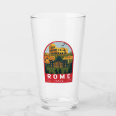 Rom Italien Reiseroute Retro Emblem Glas (Vorderseite)