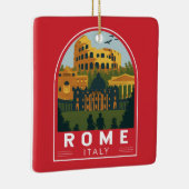 Rom Italien Reiseroute Retro Emblem Keramikornament (Rechts)