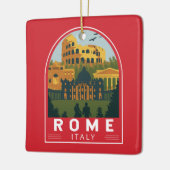 Rom Italien Reiseroute Retro Emblem Keramikornament (Links)