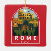 Rom Italien Reiseroute Retro Emblem Keramikornament (Rückseite)