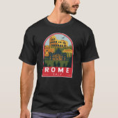 Rom Italien Reiseroute Retro Emblem T-Shirt (Vorderseite)