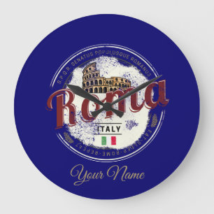 Rom Italien Retro Colosseum Vintage Urlaub Große Wanduhr
