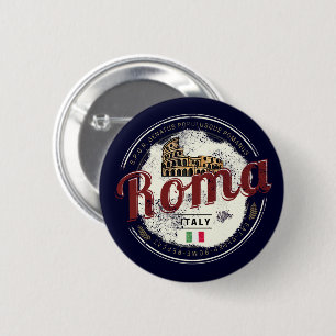 Rom Italien Retro Kolosseum Vintager Urlaub Button