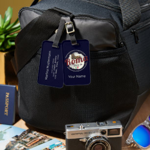Rom Italien Retro Kolosseum Vintager Urlaub Gepäckanhänger