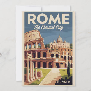 Rom Italien Retro-Silhouette Stadtansicht Reise Feiertagskarte