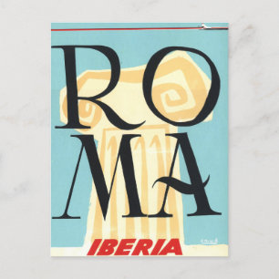 Rom Italien Roma Ionische Säule Vintage Reise Postkarte