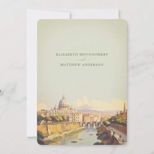 Rom Italien Romantischer Retro Rett-the-Date Einladung (Rückseite)