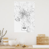 Rom, Italien (schwarz auf weiß) Poster (Küche)