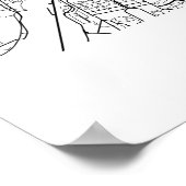 Rom Italien Schwarzes und Weiß Europa Stadtplan Poster (Ecke)