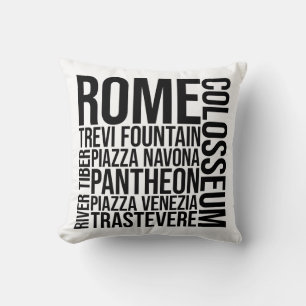 Rom, Italien Sehenswürdigkeiten Typografie - Europ Kissen