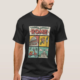 Rom Italien Sehenswürdigkeiten Vintage Reise Kunst T-Shirt
