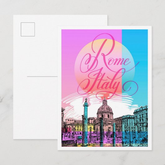 Rom - Italien Sketch Kunstausstellung Postkarte (Vorne/Hinten)