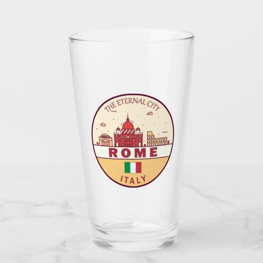 Rom-Italien-Skyline-Emblem Glas (Vorderseite)