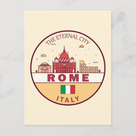 Rom-Italien-Skyline-Emblem Postkarte