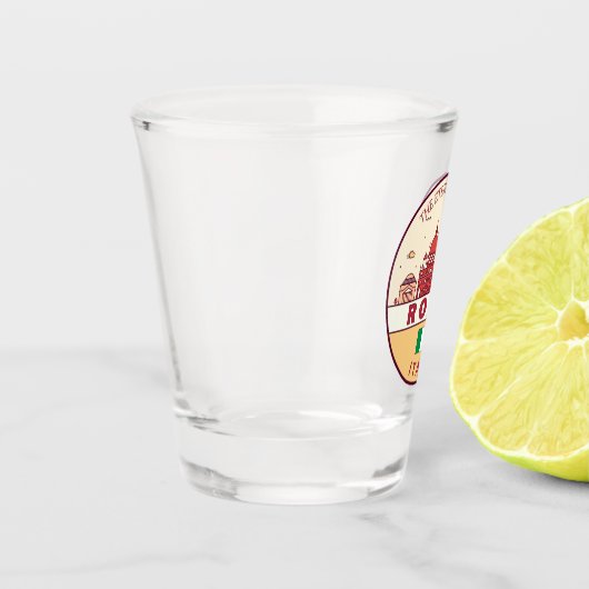 Rom-Italien-Skyline-Emblem Schnapsglas (Links)