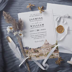 ROM Italien Skyline Ziel Elegante Hochzeit Einladung