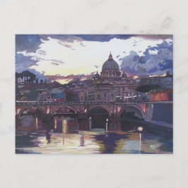 Rom Italien Spektakulärer Sonnenuntergang über Vat Postkarte