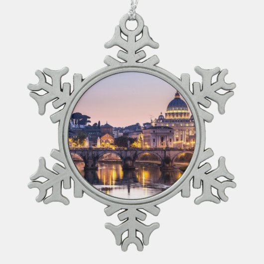 Rom Italien - St- Peterskathedrale Schneeflocken Zinn-Ornament (Vorderseite)