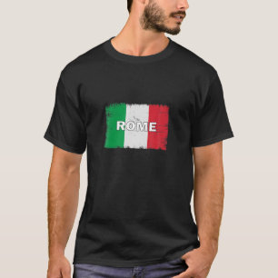 Rom - Italien - Stadt mit italienischer Flagge T-Shirt