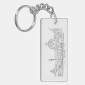 Rom Italien Stadtszene mit Dome und Obelisk Sketch Schlüsselanhänger (Vorderseite links)