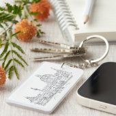 Rom Italien Stadtszene mit Dome und Obelisk Sketch Schlüsselanhänger (Vorderseite rechts)