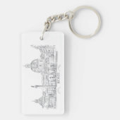 Rom Italien Stadtszene mit Dome und Obelisk Sketch Schlüsselanhänger (Rückseite)