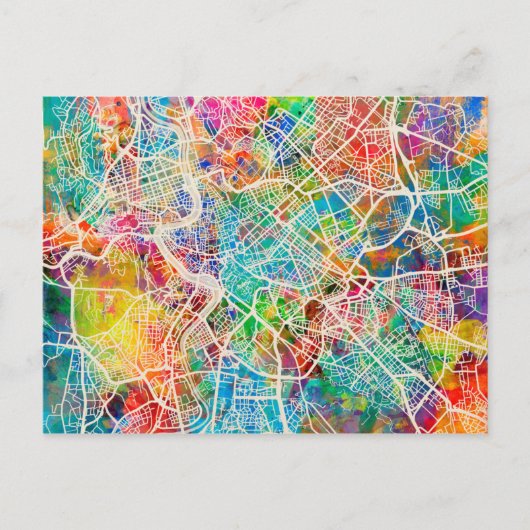 Rom - Italien Straßenkarte Postkarte (Vorderseite)