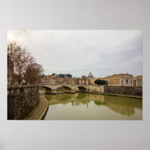 Rom Italien Tiber Brücke Blick Poster