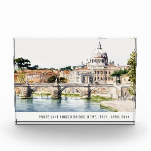 Rom Italien Tiber River Watercolor Italienische Re Fotoblock