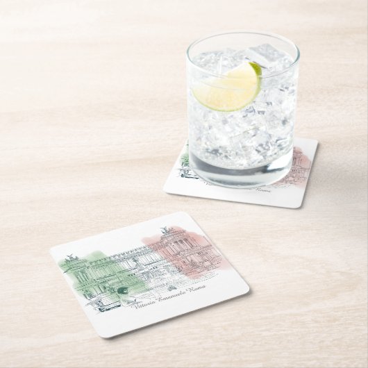 Rom Italien Victor Emmanuel Gebäude Italienische F Rechteckiger Pappuntersetzer (Vor Ort)